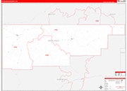 Rio Blanco County Wall Map Red Line Style